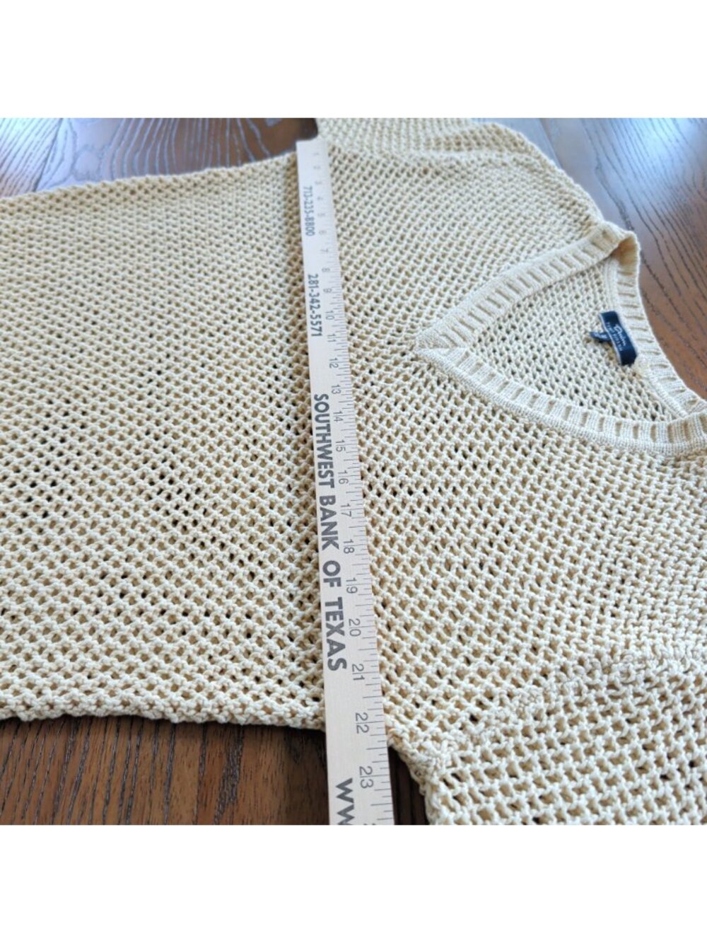 Tommy Bahama Denim Womens M Cream Open Knit V Neck Cotton Sweater Coastal - Picture 10 of 16